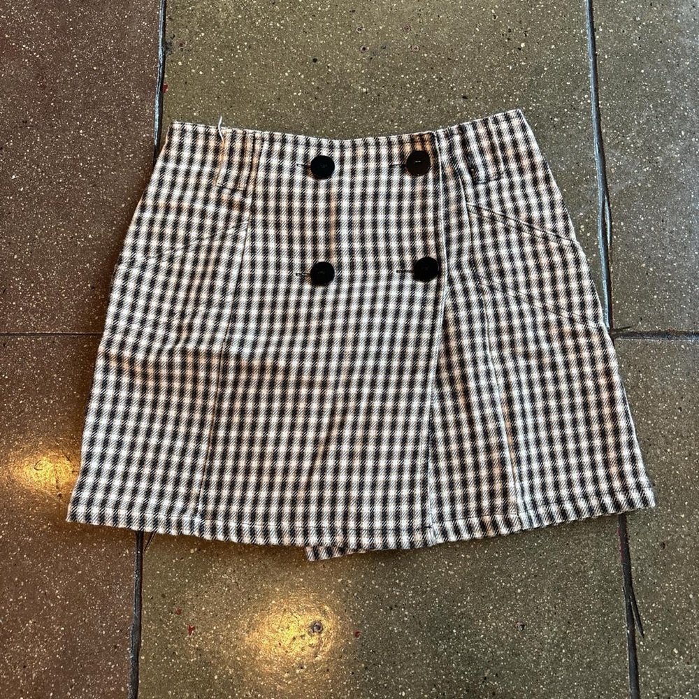 Forever 21 Black and White Checkered Skirt